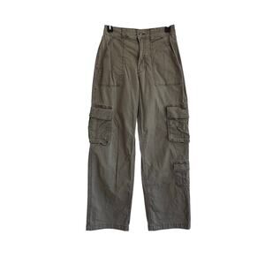 Hollister Cargo Pants Green 26R Ultra High Rise Baggy Utility Pockets Y2K Street